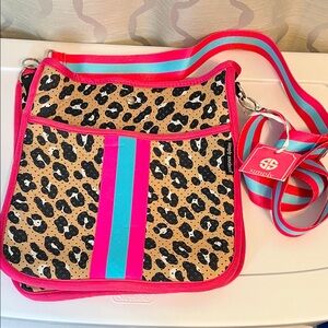 NWT‎ Simply Southern Leopard Pink Print Neoprene Crossbody Bag Purse